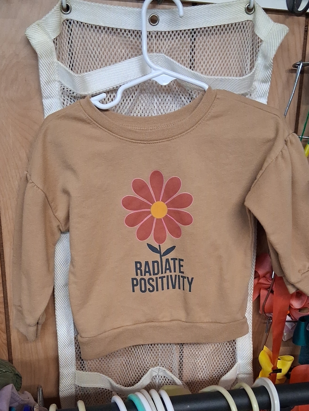 Garanimals Tan Sweatshirt with Red Flower and Yellow Center